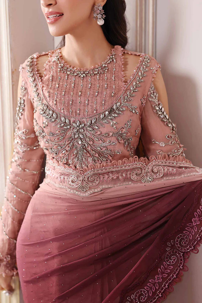 MARIA.B Mbroidered Luxury Formals – Embroidered Chiffon Saree | BD-3001