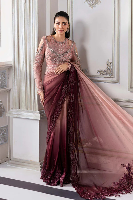 MARIA.B Mbroidered Luxury Formals – Embroidered Chiffon Saree | BD-3001